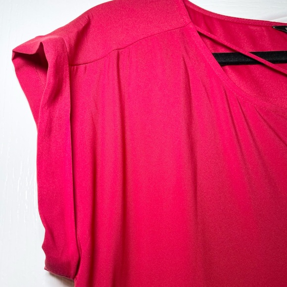 Express Red Crisscross V-Neck Blouse - Picture 4 of 9